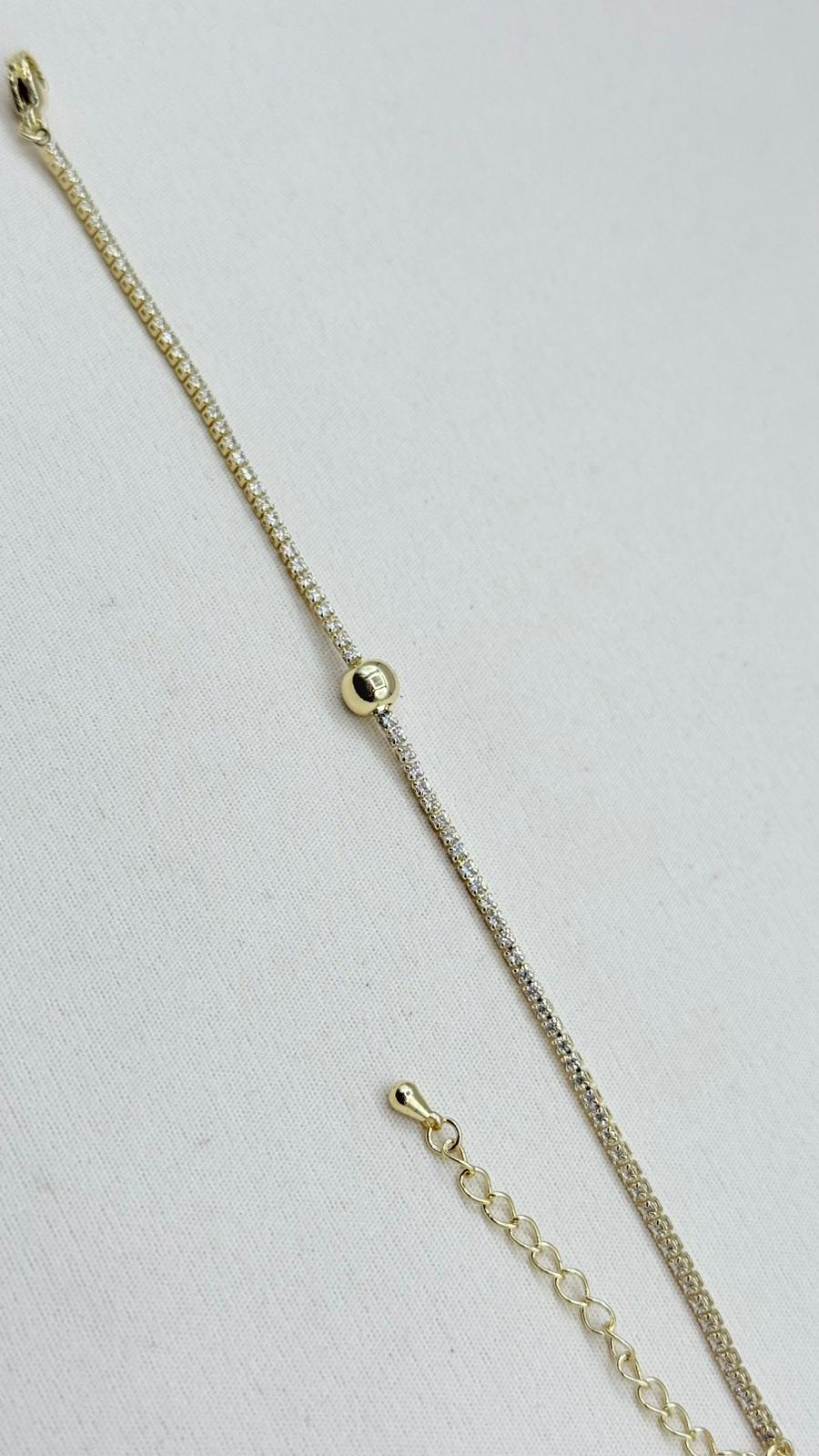14K Altın Kaplama Gold Top Detaylı Zirkon Su Yolu Bileklik