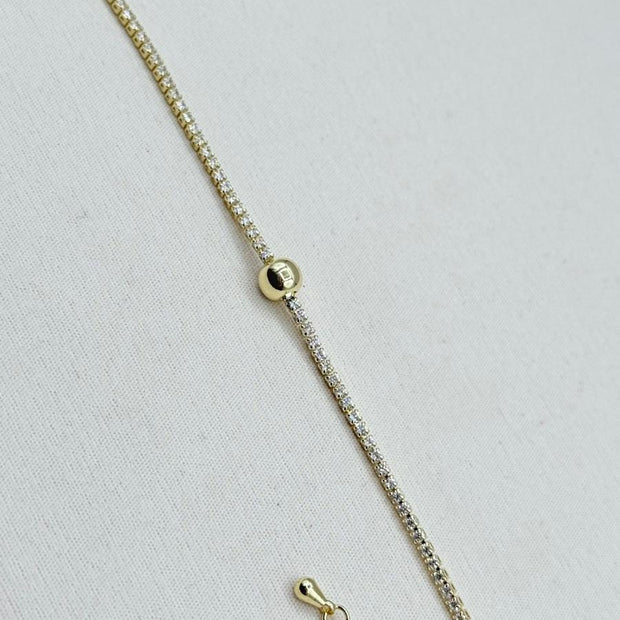 14K Altın Kaplama Gold Top Detaylı Zirkon Su Yolu Bileklik