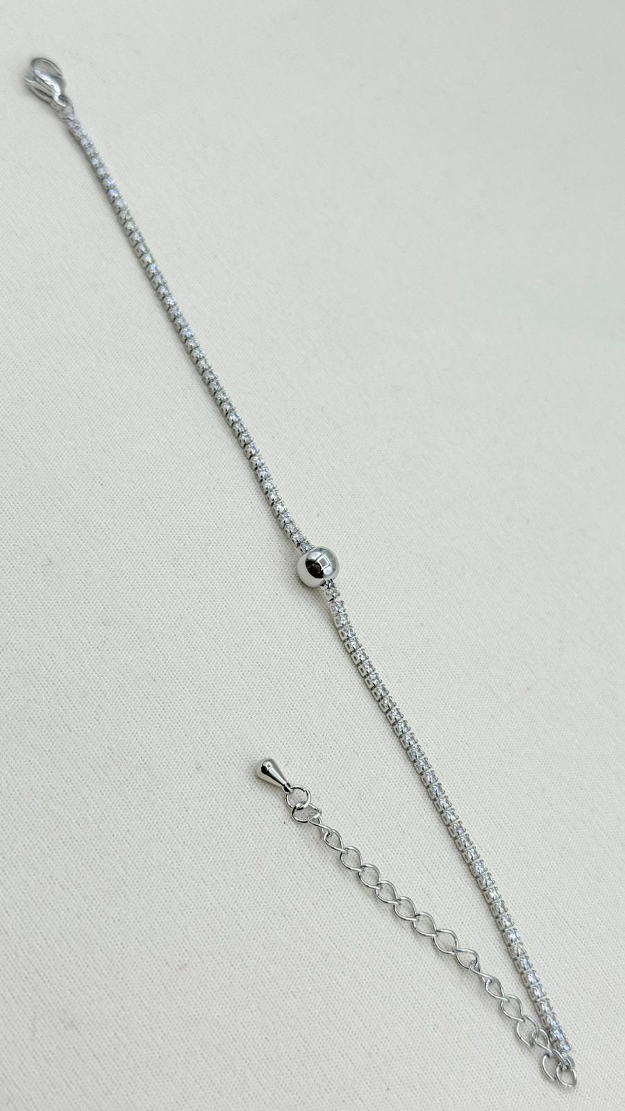 14K Altın Kaplama Silver Top Detaylı Zirkon Su Yolu Bileklik