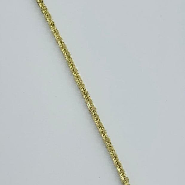 Vintage Dokulu Örgü Model Altın Kaplama Zincir Bileklik