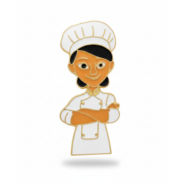Kadın Şef/Aşçı Figürlü Meslek Broşu