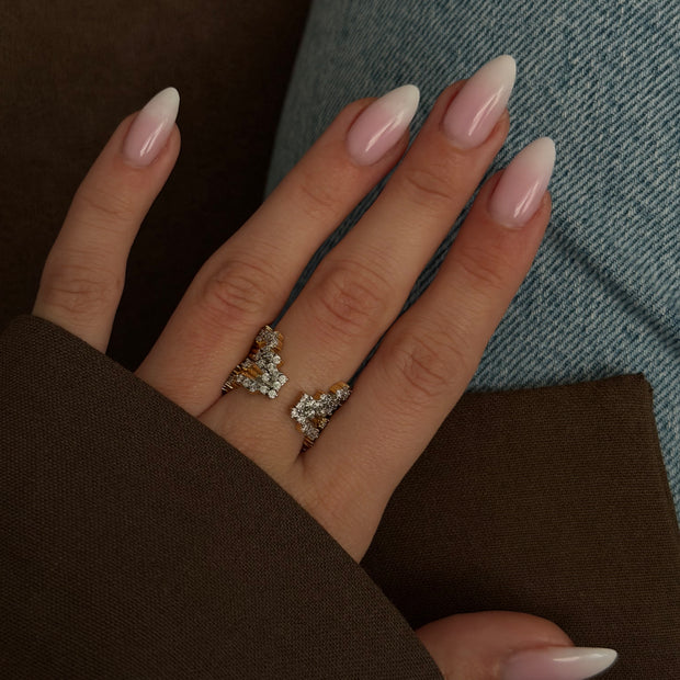 Zirkon Taşlı Işıltı Tasarım Ayarlanabilir Yüzük