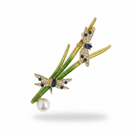 Dal Figürlü Kristal Broş