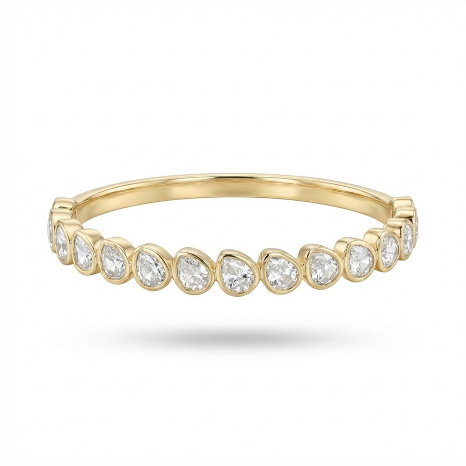 14K Altın Kaplama Oval Zirkon Taşlı Modern Su Yolu Bileklik