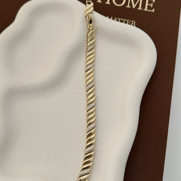 14K Kaplama Model Zirkon Taşlı Su Yolu Bileklik