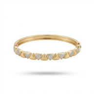 14K Altın Kaplama Geometrik Üçgen Detaylı Kelepçe Bileklik