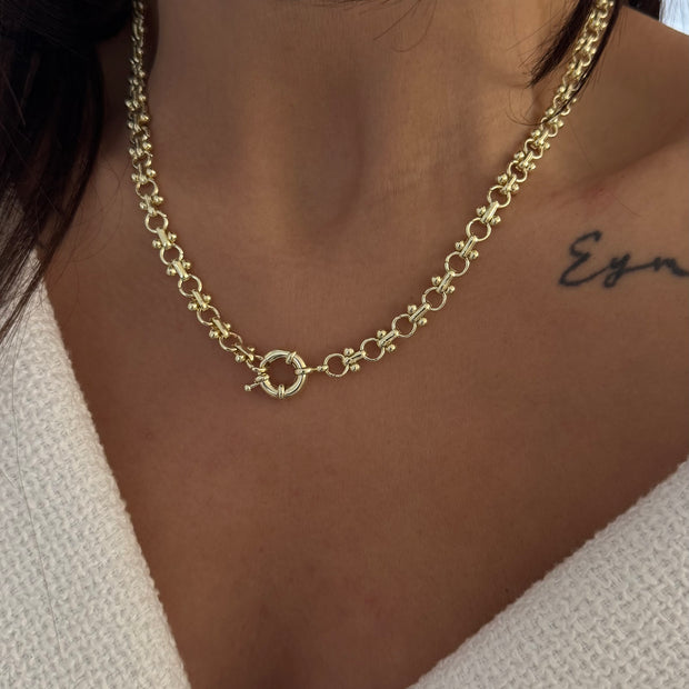 Kalın Geçmeli Halka Zincir Kolye - Tiff Model