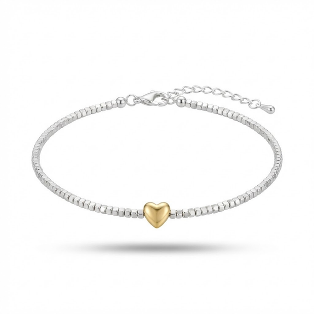 Minimalist Kalp Detaylı Bileklik