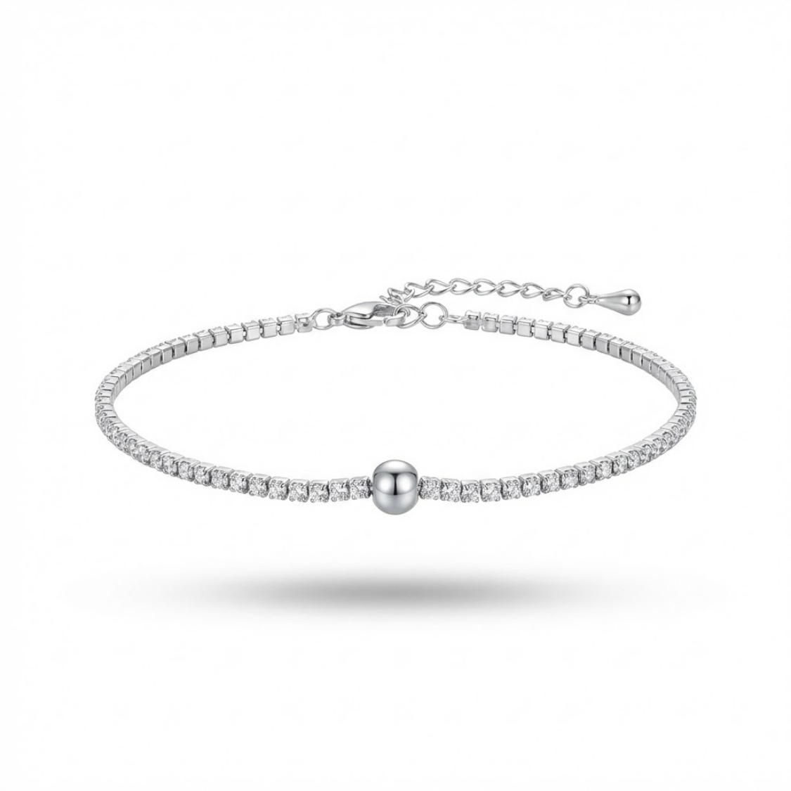 14K Altın Kaplama Silver Top Detaylı Zirkon Su Yolu Bileklik
