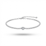 14K Altın Kaplama Silver Top Detaylı Zirkon Su Yolu Bileklik