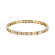 Geometrik Taşlı Gold 14K Bileklik
