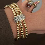 Marka Model Işıltılı Çoklu Gold Top Bileklik