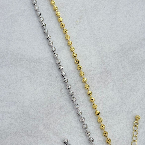 Kaplama Dorika Topcuklu Zarif Zincir Gold Bileklik