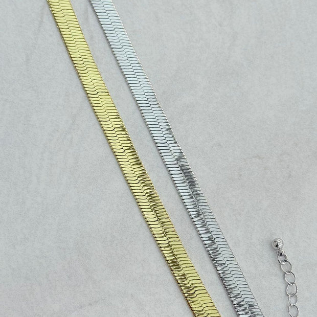 İtalyan Ezme Zincir Bileklik Silver