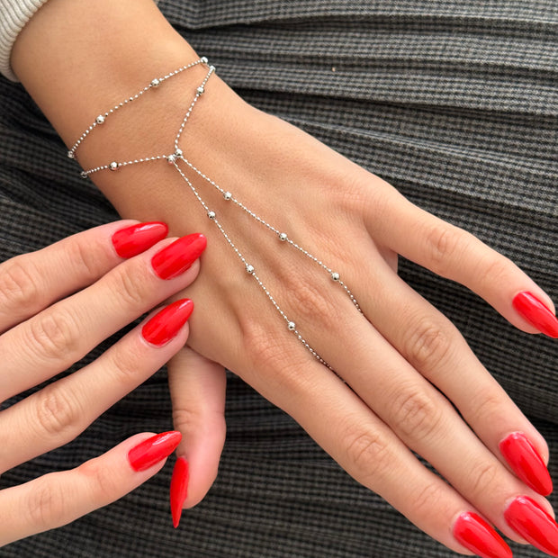 Minimal Zincir Dorika Topçuklu Gümüş Şahmeran