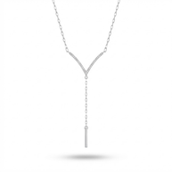 Minimalist Zirkon Taşlı Y Kolye İnce Zincirli Sallantılı