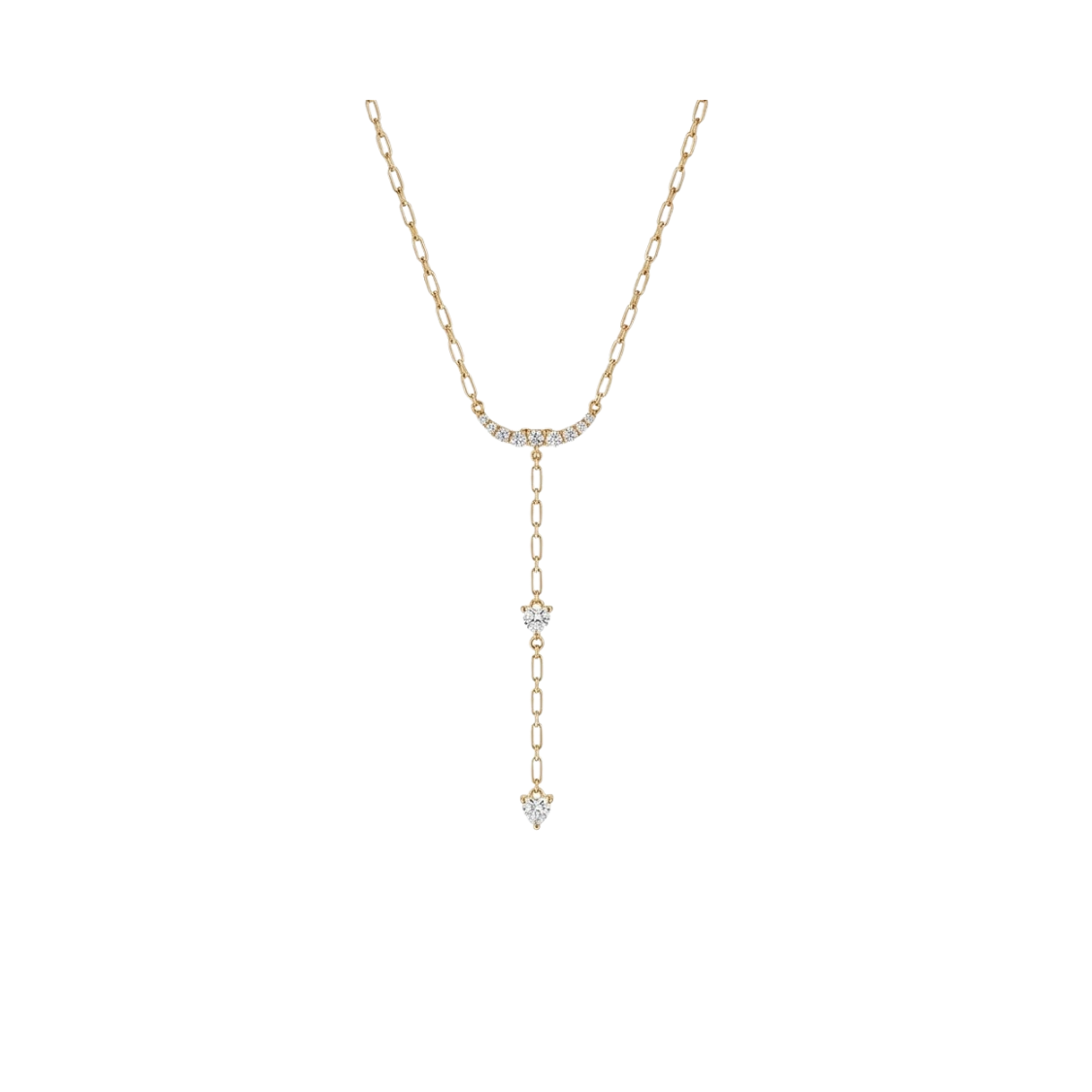 Işıltılı Zirkon Taş Detaylı Sallantılı Minimalist Zincir Kolye Gold