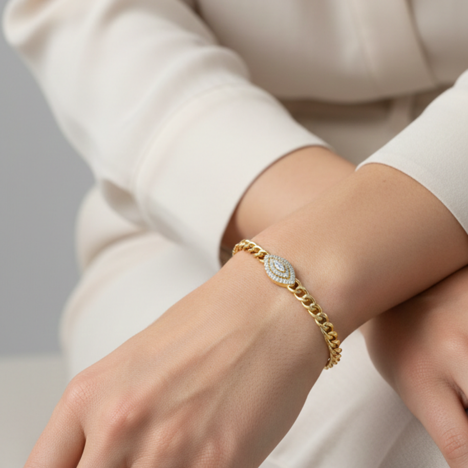 Markiz Taşlı Gurmet Zincir Bileklik