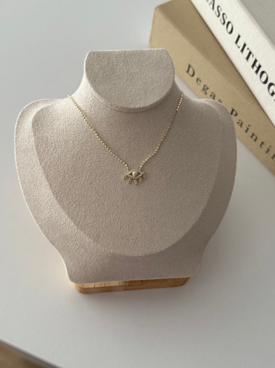 Ezme Zincirli Nazar Göz Figürlü Minimalist Gold Kolye