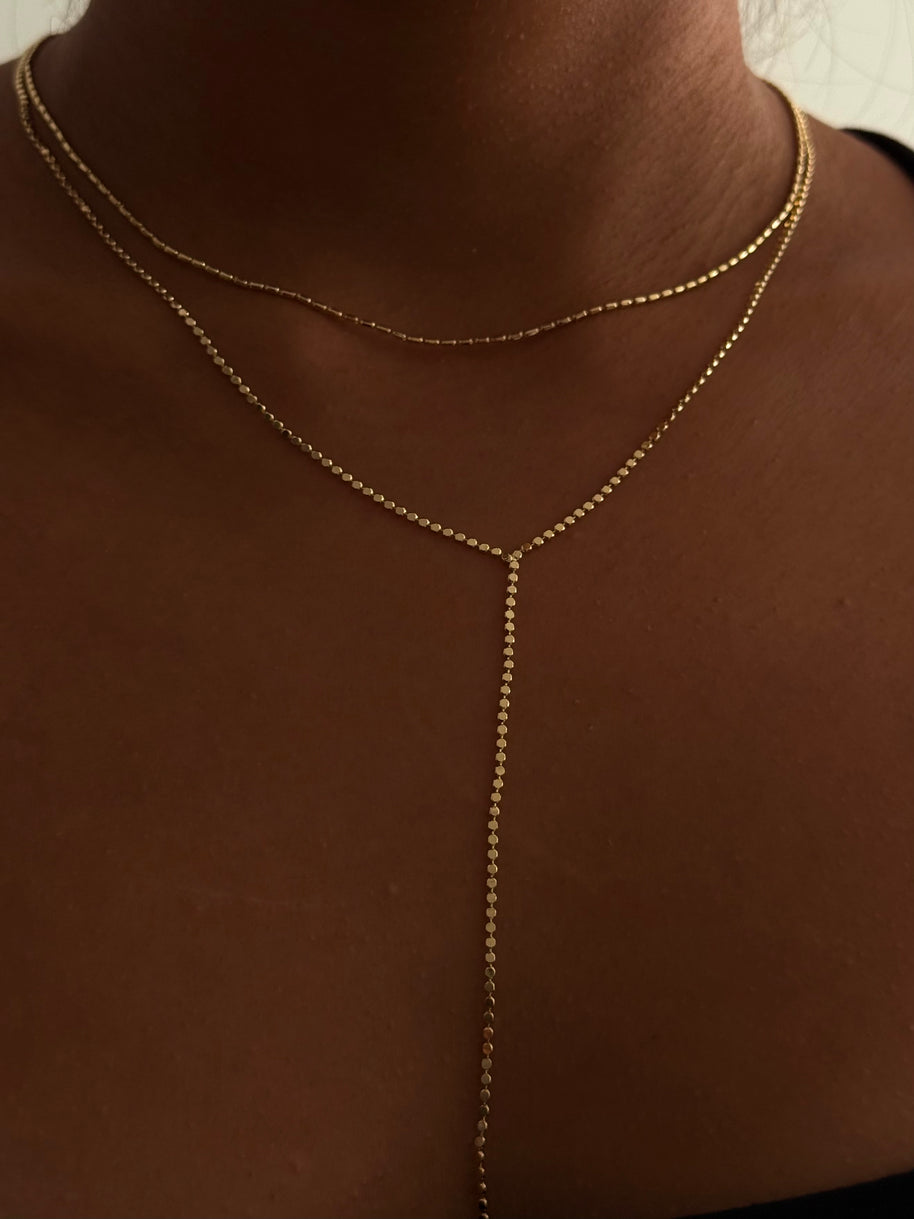 Minimalist İnce Zincir Katmanlı Y Kolye
