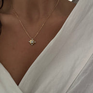 Minimalist Zirkon Taşlı Kare Formlu İnce Zincir Kolye