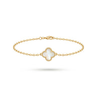 Van Cleef Model Oniks Taşlı 14K Kaplama Yonca Bileklik